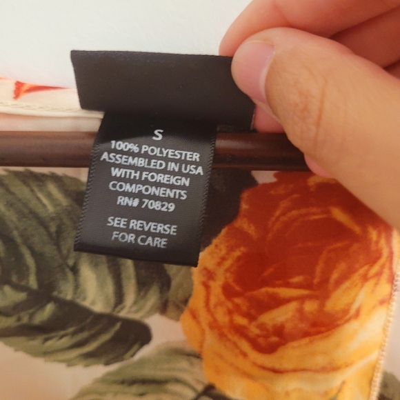 Rue 21 Fall Spring Orange Floral Rose Open Back Bell Sleeve Blouse Size … - Picture 5 of 12